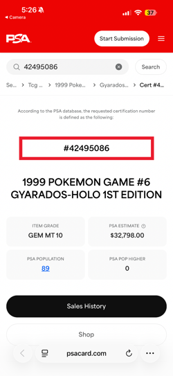 1999 Pokemon Gyarados Base Set 1st Edition Holo #6 PSA 10 GEM MINT - Image 4