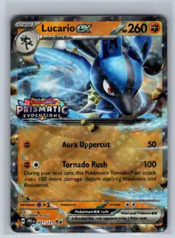 Lucario ex (Prismatic Evolutions Stamp) 051/131 Holo Cards & Products Pokemon NM - Image 1