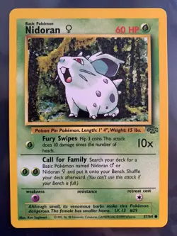 RARE VINTAGE 1999 POKEMON CARD - NIDORAN - Jungle Set - 57/64 Unlimited NM - Image 1