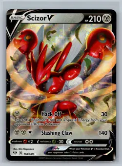 Scizor V 118/189 Holo V Rare Darkness Ablaze Pokemon Card Near Mint - Image 1