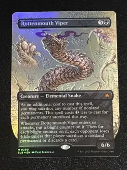 MTG Bloomburrow Rottenmouth Viper Borderless Foil 0290 NM Mythic - Image 1