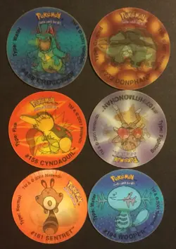 6 X Pokemon Tazos Bundle 2001 Walkers Crisps Lenticular Cyndaquil Totodile - Image 1