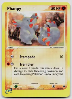 Phanpy 62/109 Ruby & Sapphire Reverse Holo Pokemon NM - Image 1