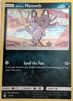 Alolan Meowth 010/012 Holo Promo McDonald's Promos 2019 Pokemon Lightly Played - Image 1