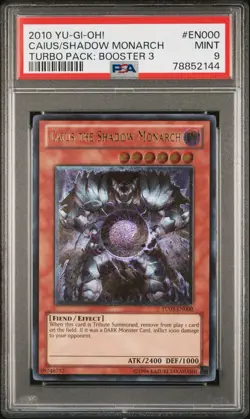 Yugioh Caius the Shadow Monarch PSA 9 Mint Turbo Pack 3 Ultimate Rare - Image 2