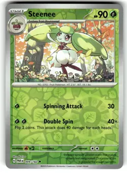 STEENEE 009/182 - Reverse Holo - Pokemon - Paradox Rift - NM - Image 1