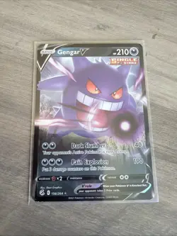 Pokemon TCG Gengar v Fusion Strike Holo Ultra Rare Card 156/264 - Image 1