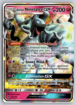 Alolan Ninetales GX 132/214 Holo GX Rare Lost Thunder Pokemon Near Mint - Image 1