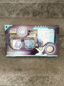 Pokemon Vaporeon VMAX Premium Collection Kit Promo Full Art Booster Sealed - Image 1