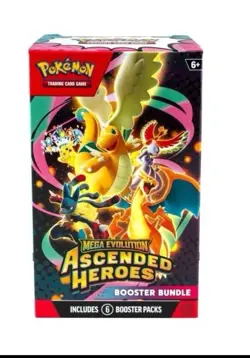 Pokemon Mega Evolution Ascended Heroes Booster Bundle Dragonite Mewtwo - Image 1