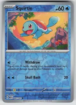 Squirtle 007/165 Common 151 Pokemon Reverse Holo Near Mint - Image 1