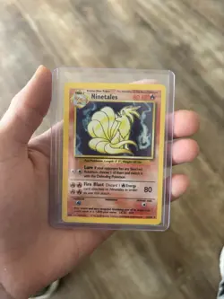 Pokemon TCG Base Set Ninetales Holo Foil Rare Card NM 012/102 - Image 1