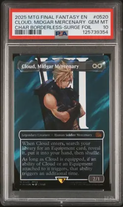 2025 MTG FINAL FANTASY #0520 CLOUD, MIDGAR MERCENARY PSA 10 - Image 1