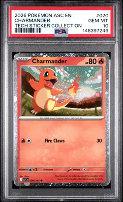 Charmander - Pokemon Ascended Heroes #20 PSA 10.0 - Image 1