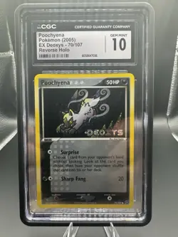 2005 POKEMON EX DEOXYS, REVERSE HOLO #70/107 POOCHYENA CGC 10 GEM MINT - Image 1