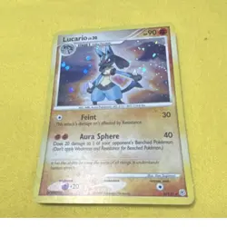 Pokemon Lucario 8/130 Diamond & Pearl Rare Holo Stage 1 90 HP Feint Aura Sphere - Image 1