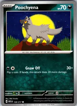 Poochyena 128/217 Common Ascended Heroes Pokemon Near Mint - Image 1