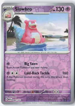 Slowbro 080/165 Uncommon 151 Pokemon Reverse Holo Near Mint - Image 1