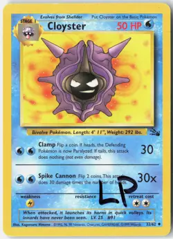 Cloyster 32/62 Uncommon Fossil Pokemon Unlimited Lightly Played - Image 1