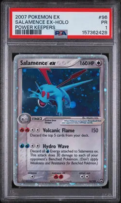 2007 POKEMON EX POWER KEEPERS #96 SALAMENCE EX-HOLO PSA 1 - Image 1