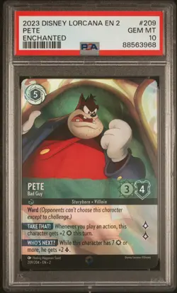Disney Lorcana 2023 2nd Chapter "Pete - Enchanted" #209 - PSA 10 - GEM MINT - Image 1