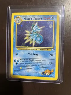Prerelease Misty's Seadra 9/132 Gym Heroes Holo Rare Vintage Pokemon Card - Image 1