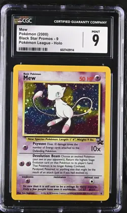 Mew Promo 9 Holo CGC 9 Black Star Promo Pokemon League 2000 Holo Pokemon Card - Image 1