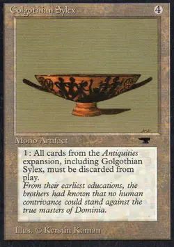 Magic Mtg Antiquities Golgothian Sylex moderately played RESERVE LIST - Image 1