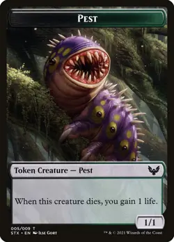 Elemental (002) // Pest (005) Foil Token Strixhaven: School of Mages STX MTG - Image 2