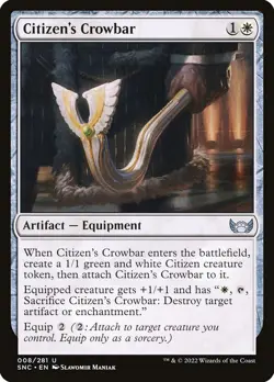 Citizen's Crowbar Foil (008) Streets of New Capenna SNC MTG Magic - Image 1