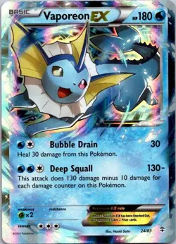 Pokemon Vaporeon Ex 24/83 Holo Played See Scan - Image 1