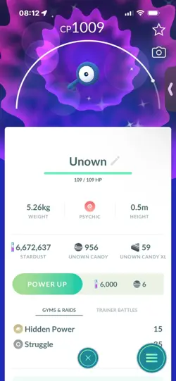 Pokemon Go Shiny Unown Q - Image 1