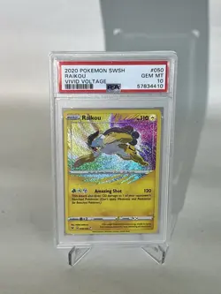2020 Pokemon Vivid Voltage – Raikou Amazing Rare #050/185 – PSA 10 GEM MINT - Image 2