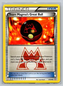 Team Magma's Great Ball 31/34 Trainer Item Double Crisis Pokemon TCG Card - Image 1