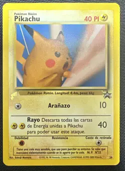 Spanish Pikachu No. 26 World Collection Gold Tail Promo Pokemon NM - Image 2