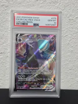 Shadow Rider Calyrex Vmax 075/198 Chilling Reign PSA 10 Gem Mint Pokemon TCG - Image 1