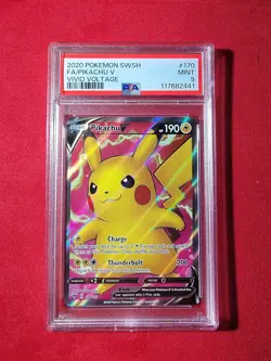 Pokemon - Pikachu V - Vivid Voltage Full Art - #170 PSA 9 Mint - Image 1