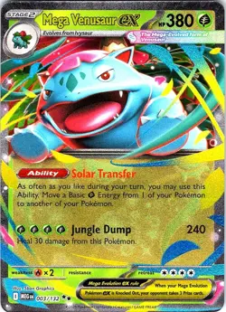 Mega Venusaur ex 003/132 Double Rare Mega Evolution Pokemon Holo Near Mint - Image 1