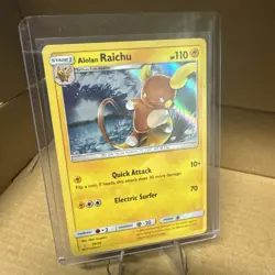 Pokemon TCG Alolan Raichu Trainer Kit S&M Holo Rare Card 30/30 - Image 1