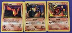 1st Edition Team Rocket Dark Charizard Non-Holo Evolution Set (3 Cards) LP/MP - Image 1