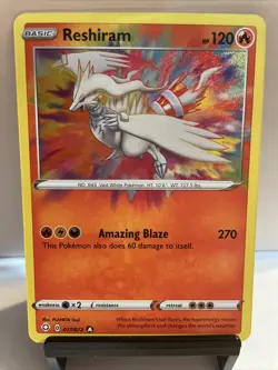 Pokemon Shining Fates Amazing Rare Holo Reshiram #017/072 NM/Mint - Image 1