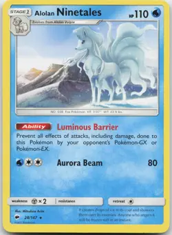 Alolan Ninetales 28/147 Rare Burning Shadows Pokemon Near Mint - Image 1