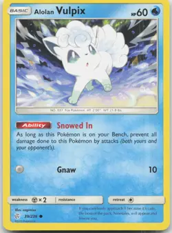 Alolan Vulpix 39/236 Common Cosmic Eclipse Pokemon Near Mint - Image 1