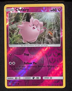 Clefairy 88 Common Pokemon Guardians Rising 145 Reverse Holo 2017 - Image 1