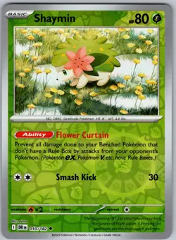 Shaymin 010/182 Uncommon Destined Rivals Pokemon Reverse Holo Near Mint - Image 1
