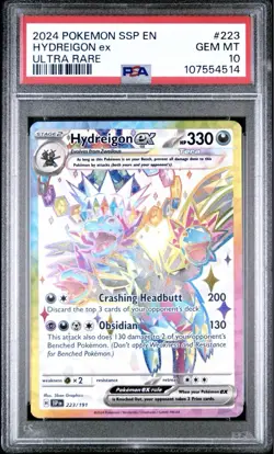 Pokemon Surging Sparks Hydreigon ex 223/191 Ultra Rare Tera Holo PSA 10 GEM MT - Image 1