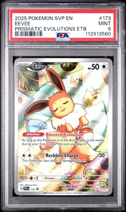 2025 POKEMON PRISMATIC EVOLUTIONS SVP EN-SV BLACK STAR PROMO #173 EEVEE PSA 9 - Image 1