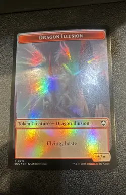 Dragon Illusion Elemental (0002) Double-Sided Token Commander Strixhaven Foil - Image 1
