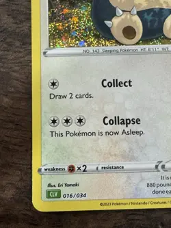 😴 Snorlax 016/034 CLV 😴 Pokemon TCG Classic Collection NM Holo - Image 4