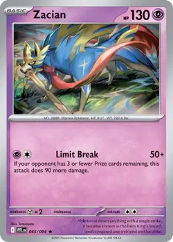 Zacian | 045/094 | Non-Holo Deck Exclusive | Pokemon Phantasmal Flames - Image 1